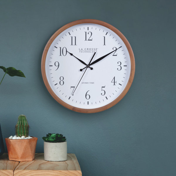 La Crosse Technology 12.8" Atomic Analog Wood Wall Clock Wayfair